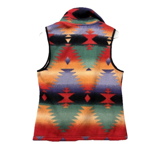CHAPS Womens Southwestern Aztec Fleece Zip Up Vest Size Small Western - Picture 3 of 4